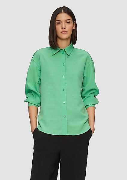 s.Oliver Langarmbluse Bluse Strukturierte Hemdbluse mit Raffung günstig online kaufen