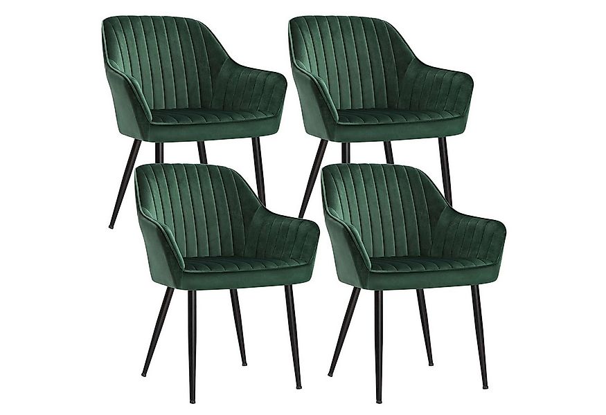SONGMICS Esszimmerstuhl (4 St), 4er Set, Küchenstuhl, Sessel, Samt, Polster günstig online kaufen