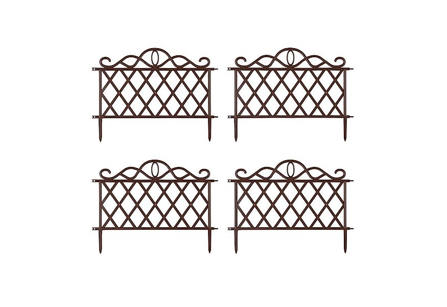 HTI-Living Beetbegrenzung Zierzaun Antik 4-teilig Nessa, 4 Zaunelemente, Be günstig online kaufen