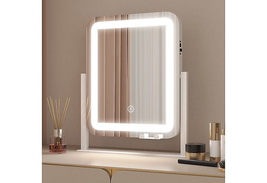 WDWRITTI Schminkspiegel mit Beleuchtung für tisch Kosmetikspiegel 3Lichtfar günstig online kaufen