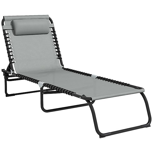 Outsunny Sonnenliege klappbar Gartenliege, Liegestuhl mit 4-Fach verstellba günstig online kaufen