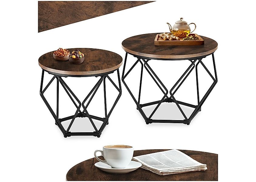 tectake Couchtisch 2er Set Couchtisch (1-St., 2 tlg), Zwei modische Couchti günstig online kaufen
