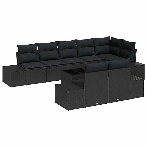 vidaXL Gartensofa-Set mit Speicher Schwarz Poly Rattan 3355792 günstig online kaufen