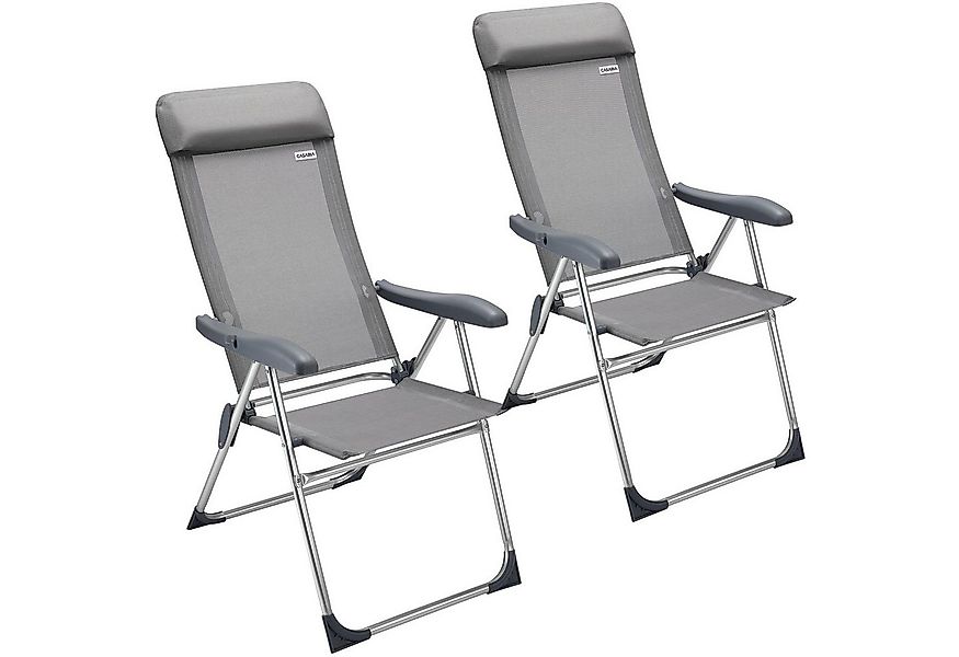 Casaria Gartenstuhl (2 St), 2er Set Hochlehner 7-fach Verstellbar Alu Klapp günstig online kaufen
