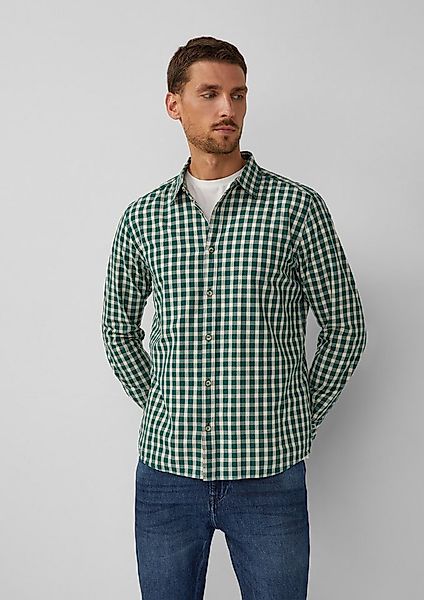 s.Oliver Langarmhemd Hemd Regular Fit: Kariertes Baumwoll-Hemd mit Kentkrag günstig online kaufen