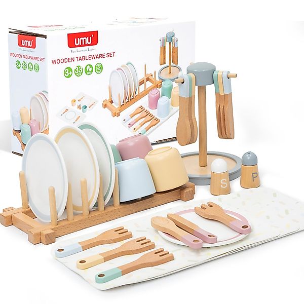 Esun Spielküche Kinderküche Zubehör Holz, 33 günstig online kaufen