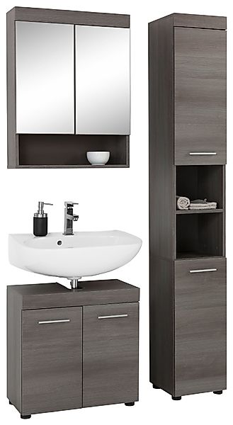 welltime Badmöbel-Set "Royan", (Set, 3 St.), Badmöbel-Set: Hochschrank, Spi günstig online kaufen