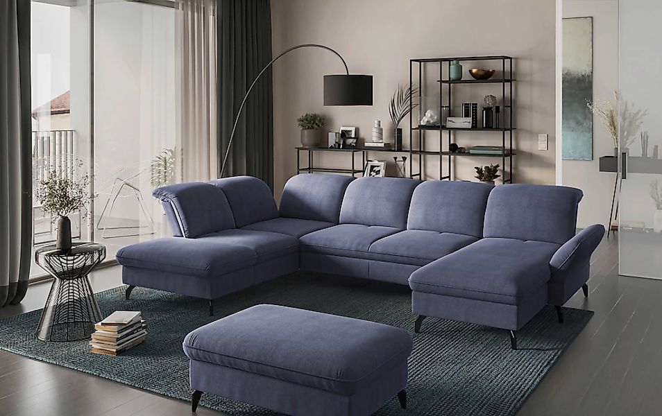 sit&more Wohnlandschaft »Leandro U-Form«, Wahlweise mit Bett-, Kopfteil - u günstig online kaufen