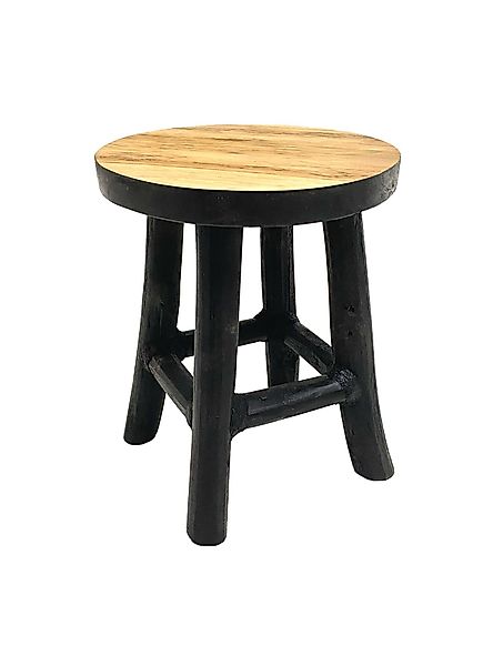 Spetebo Blumenhocker Teak Blumenhocker - schwarz günstig online kaufen