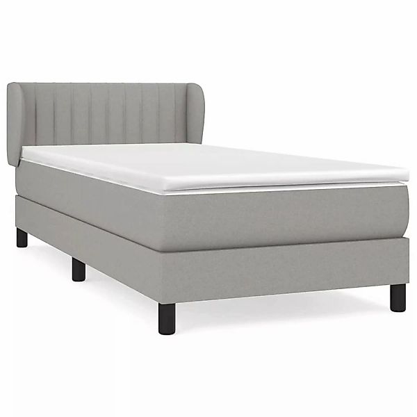 vidaXL Boxspringbett mit Matratze Hellgrau 100x200 cm Stoff1372111 günstig online kaufen