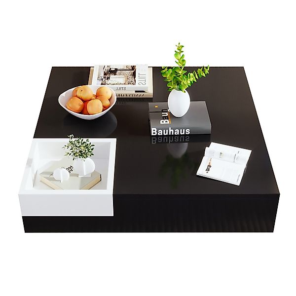 OKWISH Couchtisch Wohnzimmertisch Beistelltisch mit herausnehmbarer günstig online kaufen