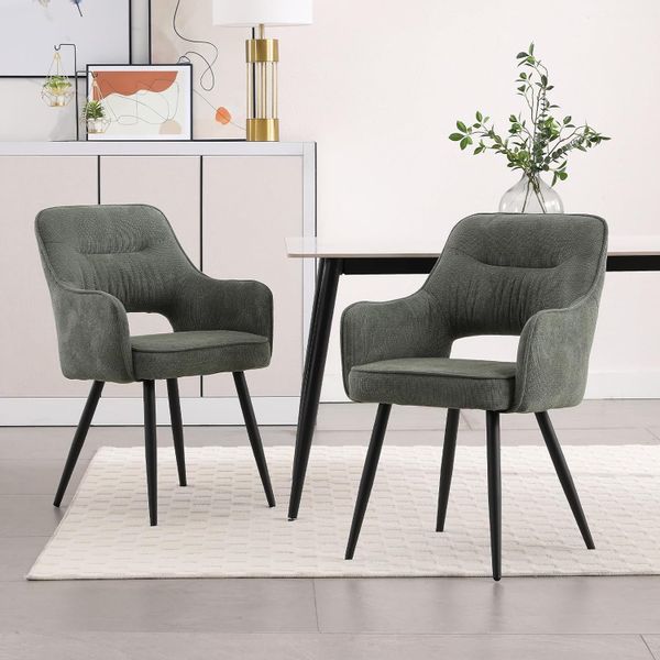 WAHSON OFFICE CHAIRS Esszimmerstuhl Gepolsterte Chenille-Essstühle günstig online kaufen