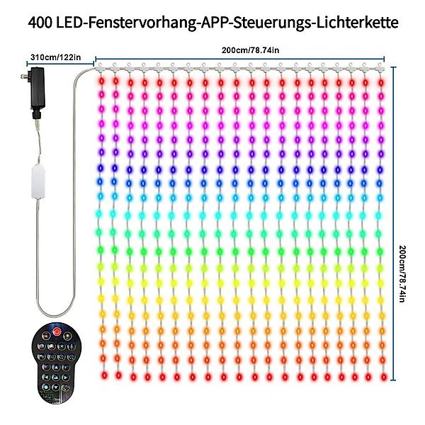 PRIISF Lichterkette Smart Lichterkette Vorhang LED günstig online kaufen