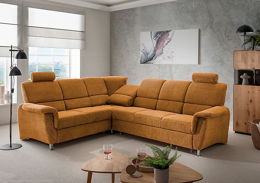 Home affaire Ecksofa "Pisa L-Form, mit Schlaffunktion, Stauraum, 2x höhenve günstig online kaufen