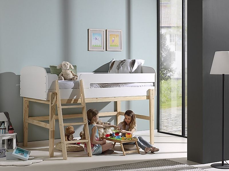 Vipack Hochbett Kiddy (Made in Europe) inkl. Lattenrost, MDF-Oberfläche günstig online kaufen