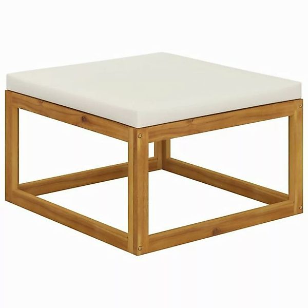 vidaXL Sofaelement Hocker mit Cremeweißem Kissen Massivholz (1 St) günstig online kaufen