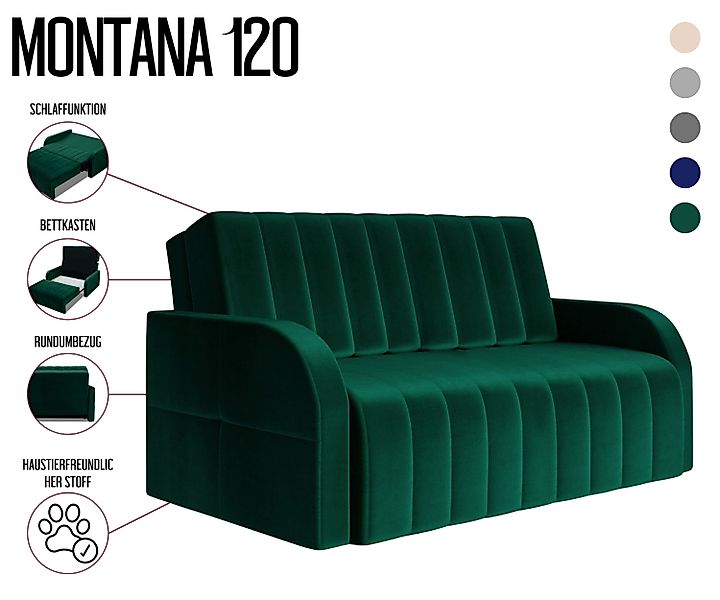 MOEBLO Kindersofa aus Samt MONTANA 120, günstig online kaufen