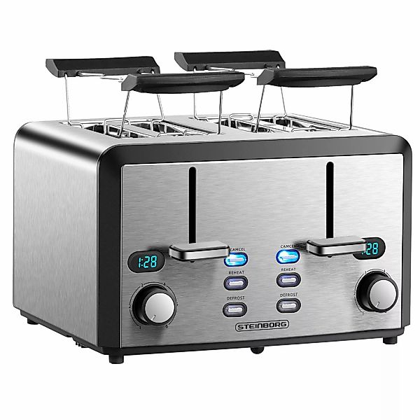 Steinborg SB-2210 XXL 4-fach Toaster 1600 Watt 2x Brötchenaufsatz günstig online kaufen
