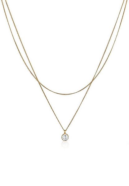 Elli Ketten-Set 2-lagig Layer Zirkonia Solitär 925 Silber günstig online kaufen