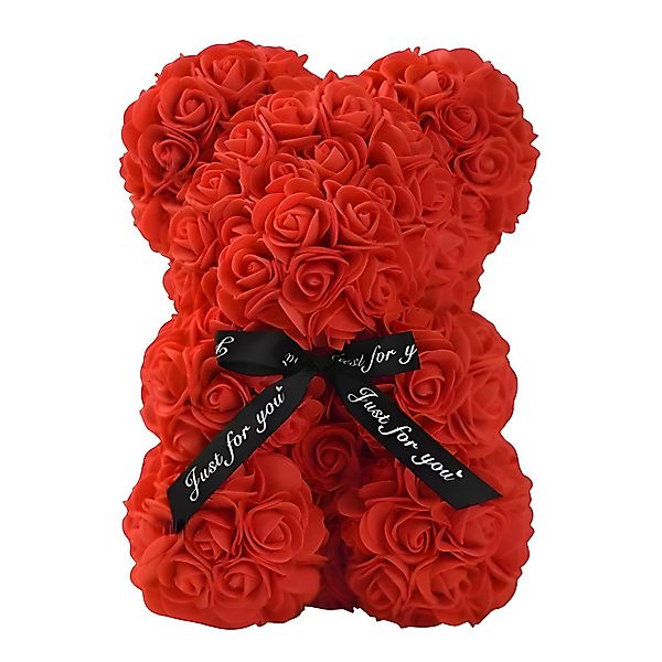 Kunstblume Rosenbär, Valentinstagsgeschenk, Ewige Rosen Figur günstig online kaufen
