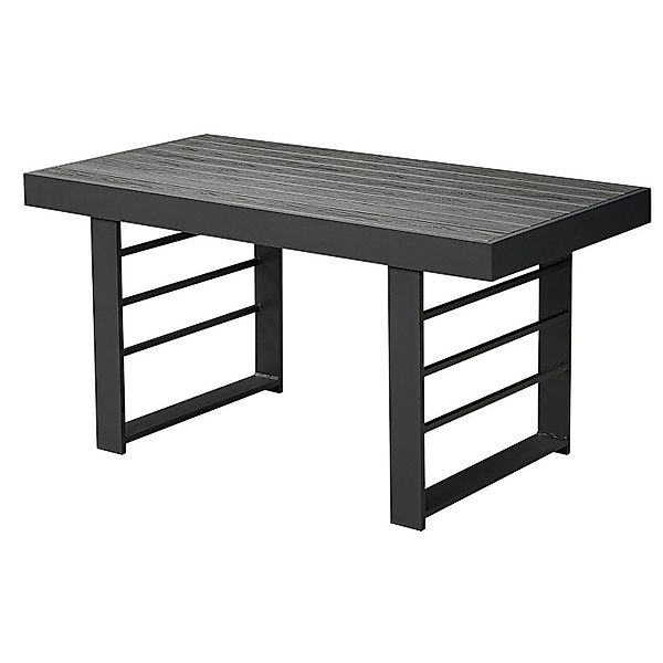 MeXo Gartentisch Aluminium WPC Tischplatte Esstisch Outdoor Grau günstig online kaufen