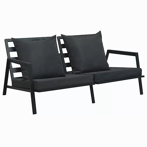 2-sitzer-gartensofa Mit Auflagen Dunkelgrau Aluminium günstig online kaufen