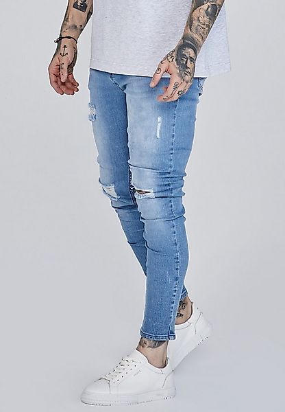 Siksilk Skinny-fit-Jeans SikSilk Herren Blaue Distressed Skinny Jeans günstig online kaufen