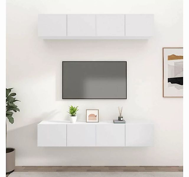 vidaXL TV-Schrank TV-Schränke 4 Stk. Weiß 80x30x30 cm Holzwerkstoff (4-St) günstig online kaufen