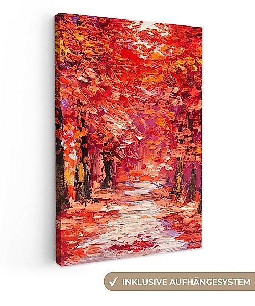 OneMillionCanvasses® Leinwandbild Kunstdrucke - Bäume - Herbst - Ölfarbenop günstig online kaufen