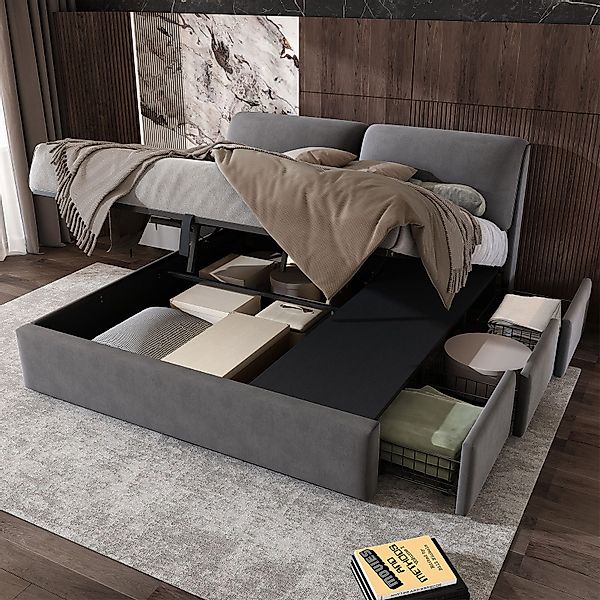 BlingBin Polsterbett Hydraulisches Bett, Stauraumbett Doppelbett günstig online kaufen