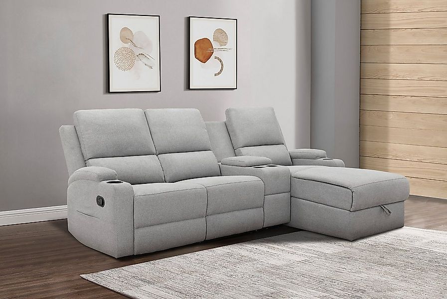 Home affaire Ecksofa NAPORI Multimediasofa, 3er Kinosessel XXL, L-Form, 3 B günstig online kaufen