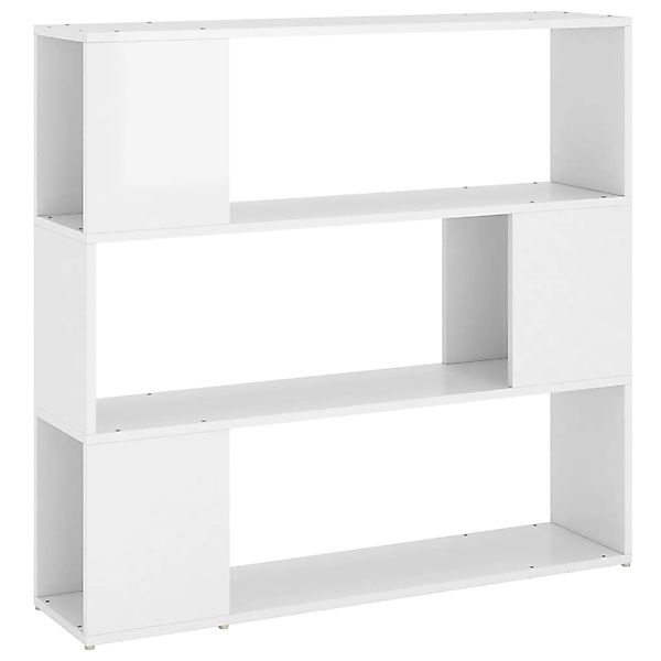 VidaXL Bücherregal Raumteiler Hochglanz-Weiß 100x24x94 cm günstig online kaufen