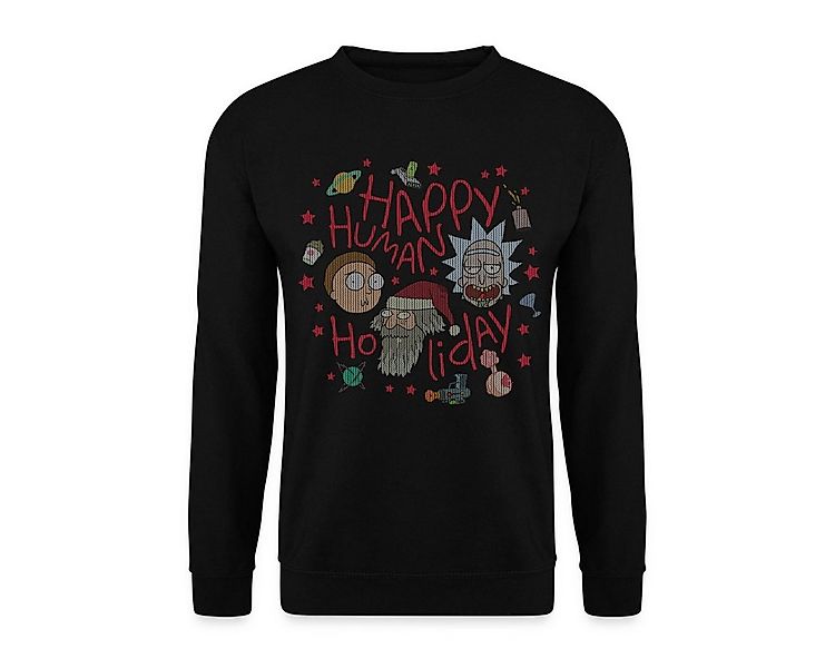 Spreadshirt Sweatshirt Rick and Morty Happy Human Holiday Ugly Christmas Un günstig online kaufen