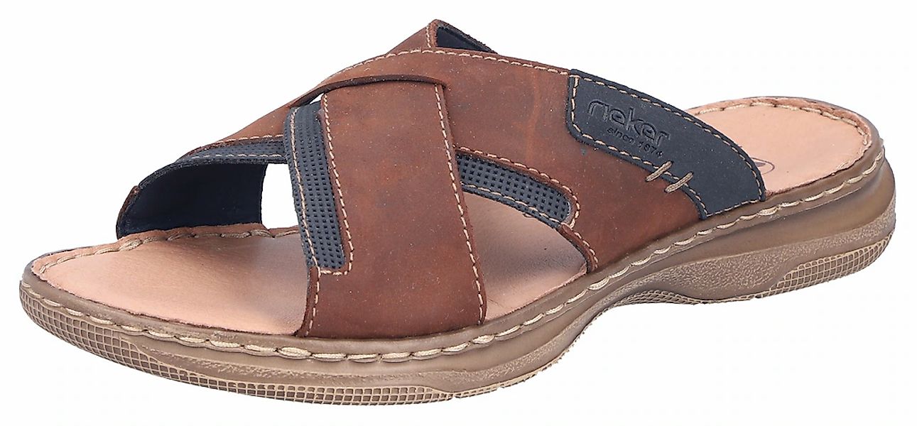 Rieker Pantolette Sommerschuh, Strandschuh, Urlaubsschuh mit Kreuzbandage günstig online kaufen