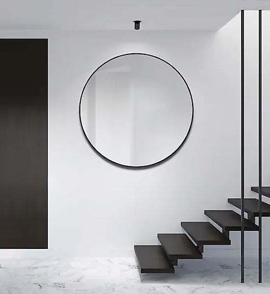Talos Wandspiegel, dekorativer runder Spiegel mit Aluminiumrahmen, Ø 120 cm günstig online kaufen