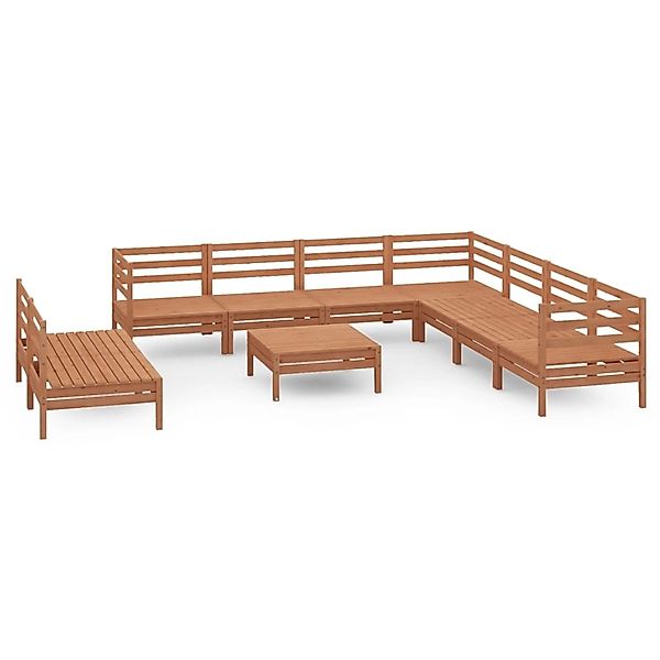 10-tlg. Garten-lounge-set Massivholz Kiefer Honigbraun günstig online kaufen