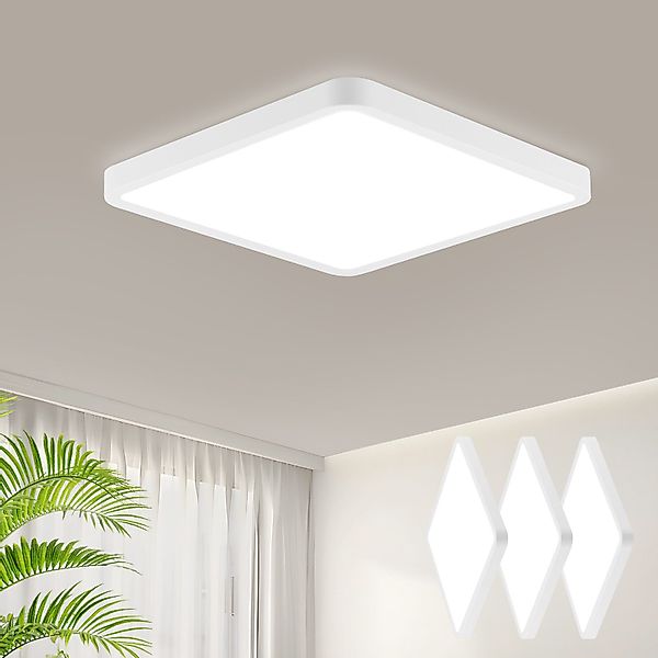 Nettlife LED Deckenleuchte Badezimmer Eckig Flach günstig online kaufen