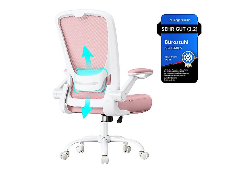 SONGMICS Bürostuhl, ergonomisch, Drehstuhl mit Mesh, Wippfunktion, klappbar günstig online kaufen