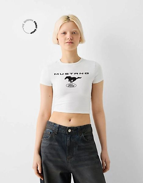 Bershka T-Shirt Ford Damen Xl Grbrochenes Weiss günstig online kaufen
