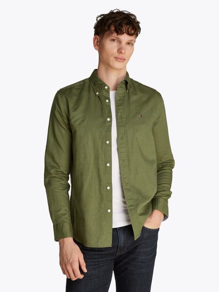 Tommy Hilfiger Langarmhemd LINEN BLEND SOLID günstig online kaufen