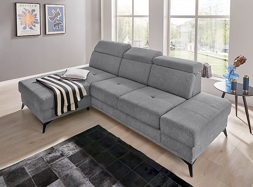 INOSIGN Ecksofa "Cardiz L-Form" inkl.Kopfteilverstellung und Federkern wahl günstig online kaufen