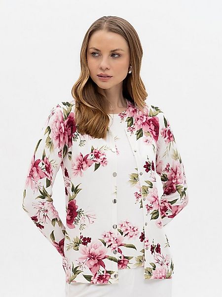 Passioni 2-in-1-Strickjacke mit zarten Blumenprint günstig online kaufen
