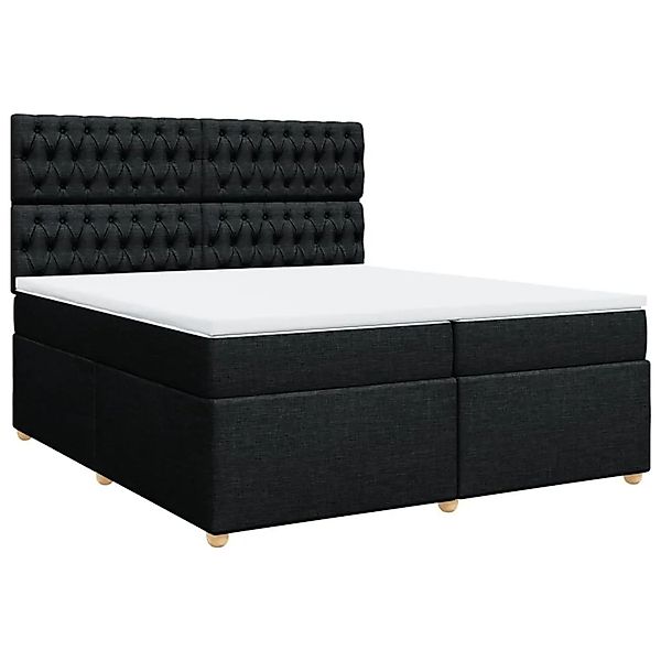 vidaXL Boxspringbett mit Matratze Schwarz 200x200 cm Stoff 3293696 günstig online kaufen