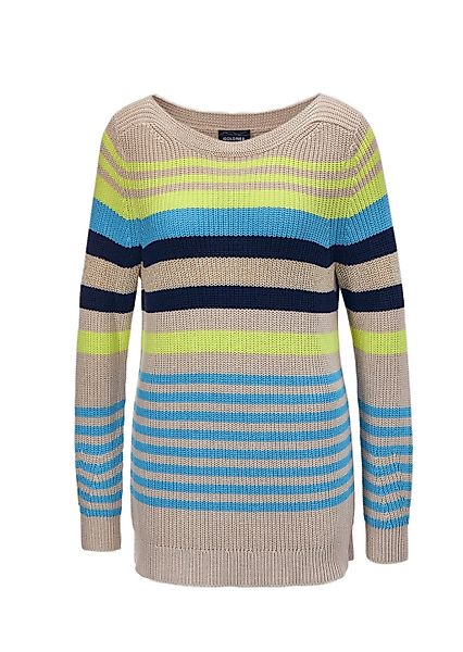 GOLDNER Rundhalspullover "Kurzgröße Ringelpullover" mit dezentem Glanzeffek günstig online kaufen