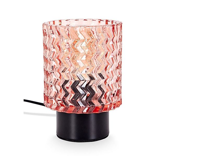 hofstein Tischleuchte Tischlampe aus Metall/Glas in Schwarz/Rosa, ohne Leuc günstig online kaufen