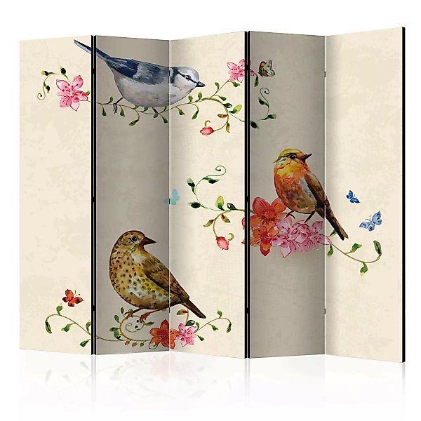 5-teiliges Paravent - Bird Song Ii [room Dividers] günstig online kaufen