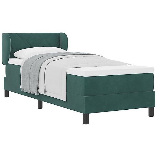 vidaXL Bett Boxspringbett mit Matratze Dunkelgrün 80x200 cm Samt (1-tlg) günstig online kaufen