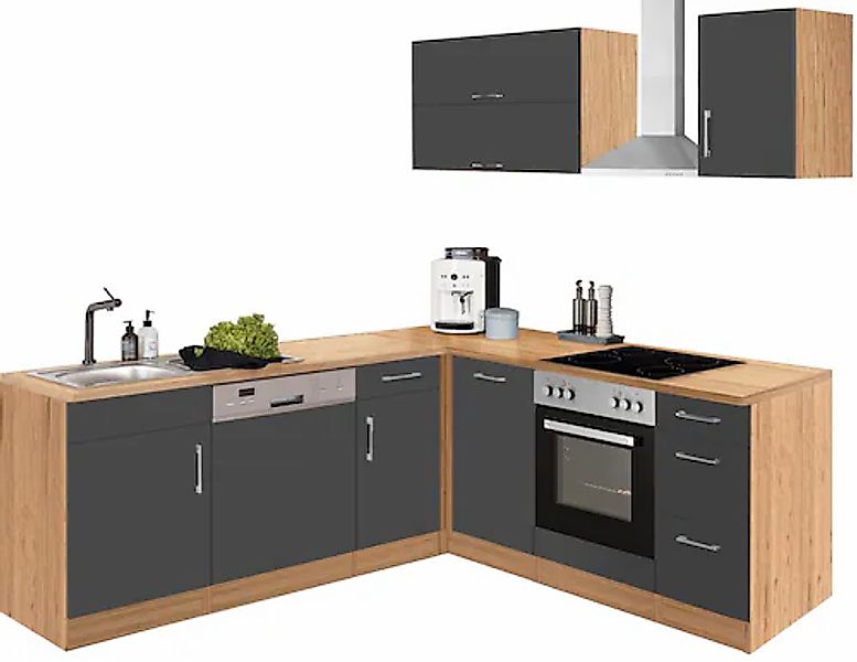 KOCHSTATION Winkelküche KS-Colmar, mit E-Geräten, Stellbreite günstig online kaufen