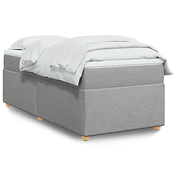 vidaXL Bettgestell Boxspringbett mit Matratze Hellgrau 90x200 cm Stoff Bett günstig online kaufen