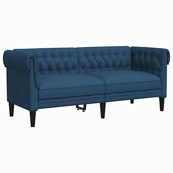 vidaXL Sofa Chesterfield-Sofa 2-Sitzer Blau Stoff günstig online kaufen